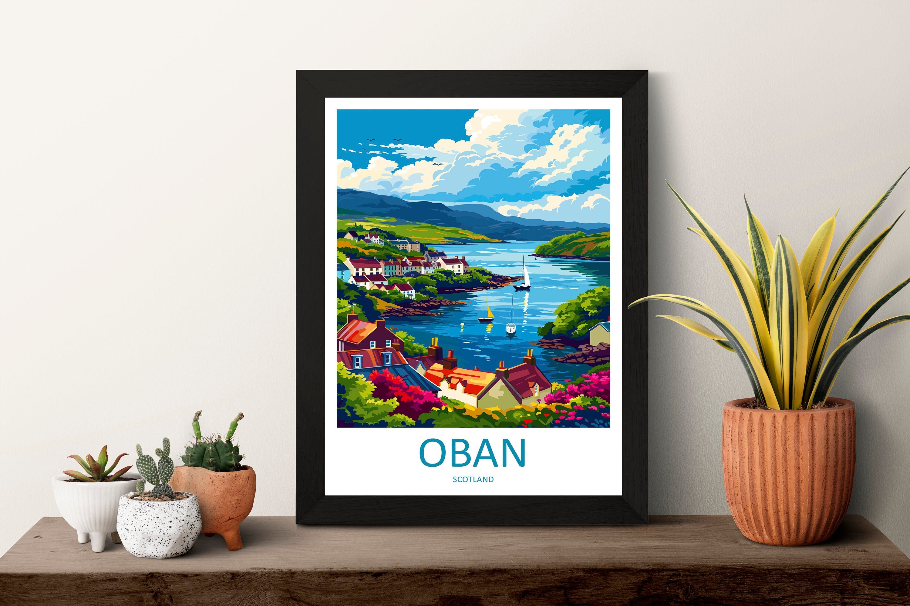 Oban Travel Print Wall Art Oban Wall Hanging Home Décor Oban Gift Art Lovers Scotland Art Lover Gift Oban Artwork