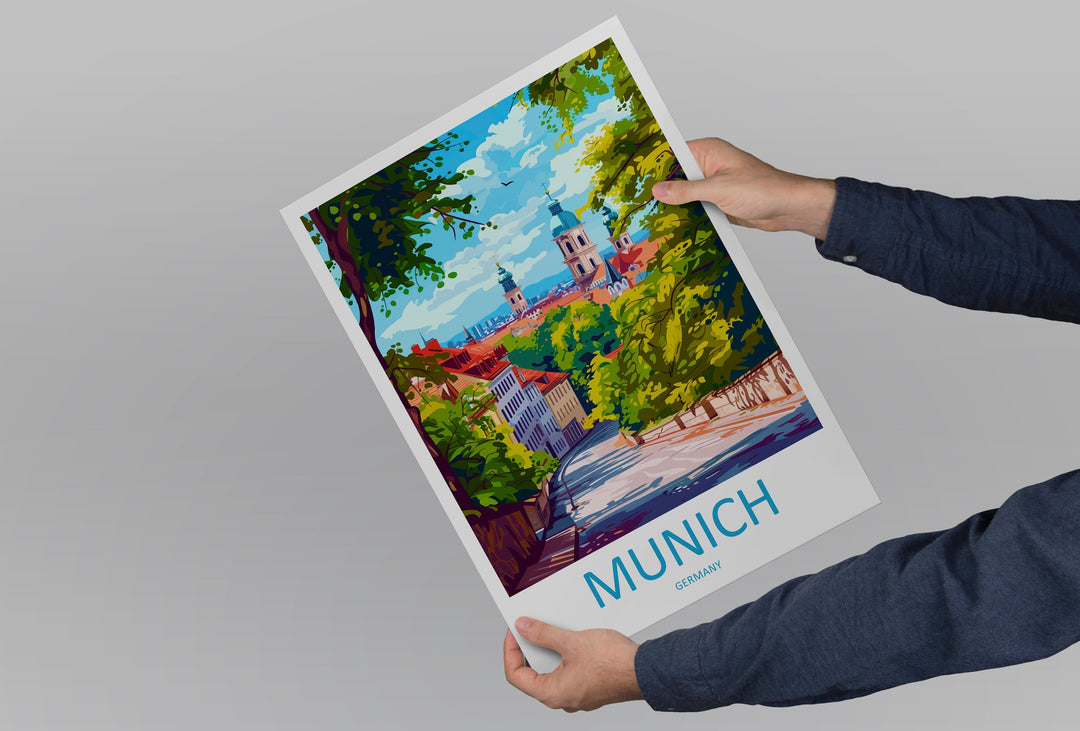 Munich Travel Print Wall Art Munich Wall Hanging Home Decoration Munich Gift Art Lovers Wall Art Print Art Munich Germany Poster