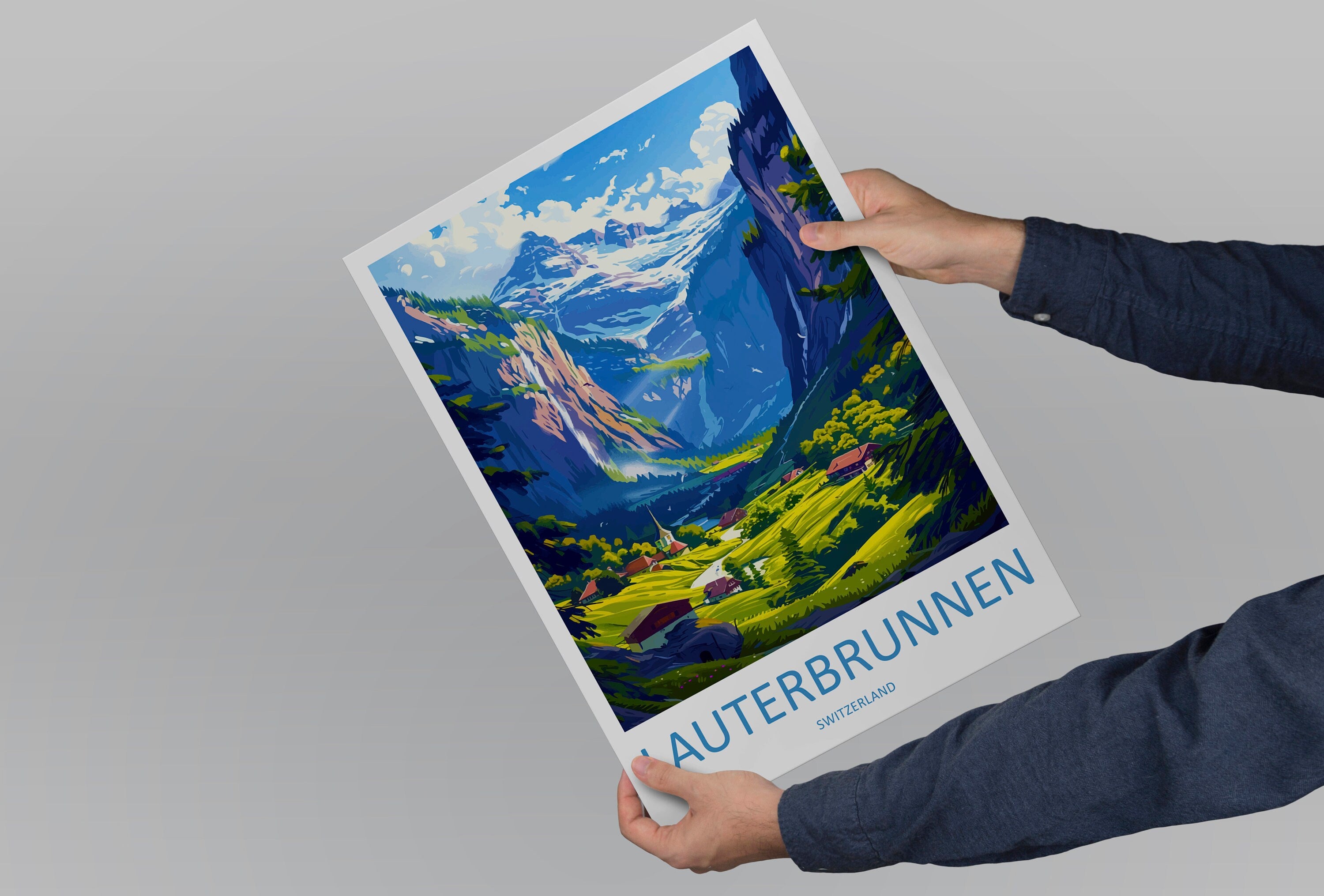 Lauterbrunnen Print Lauterbrunnen Home Décor Switzerland Art Print Lauterbrunnen Wall Print For Switzerland Gift Wall Hanging Switzerland