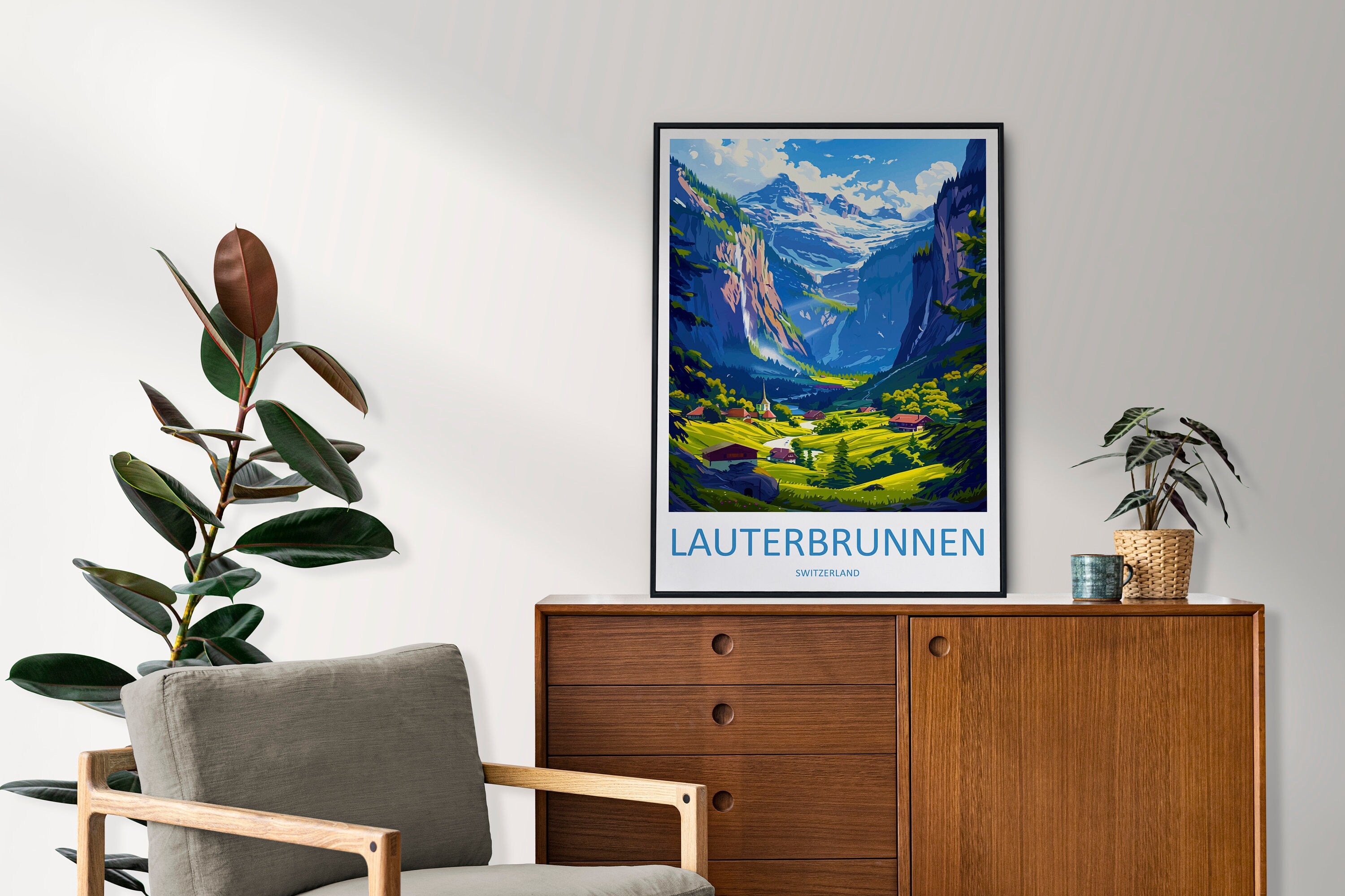 Lauterbrunnen Print Lauterbrunnen Home Décor Switzerland Art Print Lauterbrunnen Wall Print For Switzerland Gift Wall Hanging Switzerland