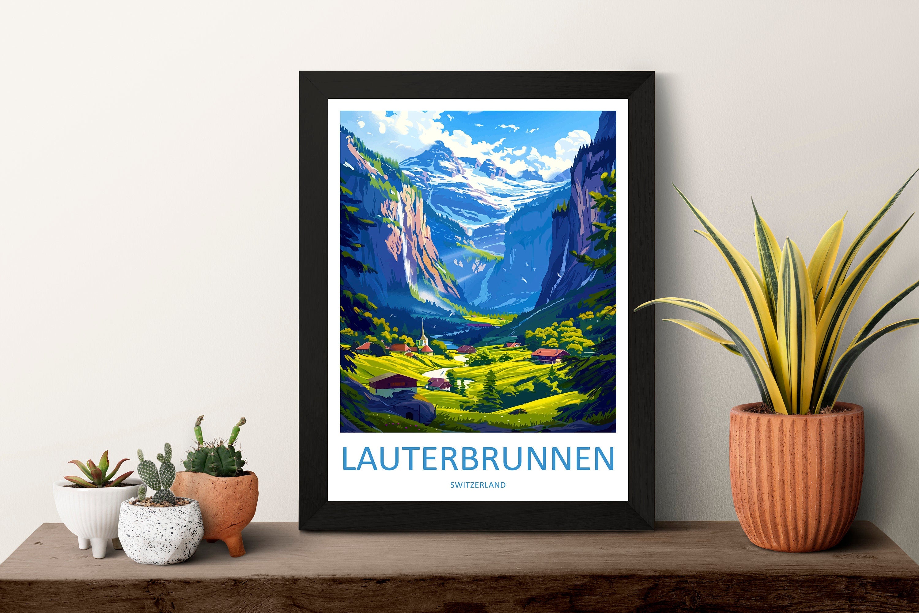 Lauterbrunnen Print Lauterbrunnen Home Décor Switzerland Art Print Lauterbrunnen Wall Print For Switzerland Gift Wall Hanging Switzerland