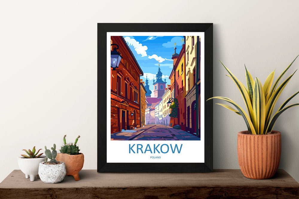 Krakow Travel Print Wall Art Krakow Wall Hanging Home Décor Krakow Gift Art Lovers Poland Art Lover Gift Krakow Travel Wall Art