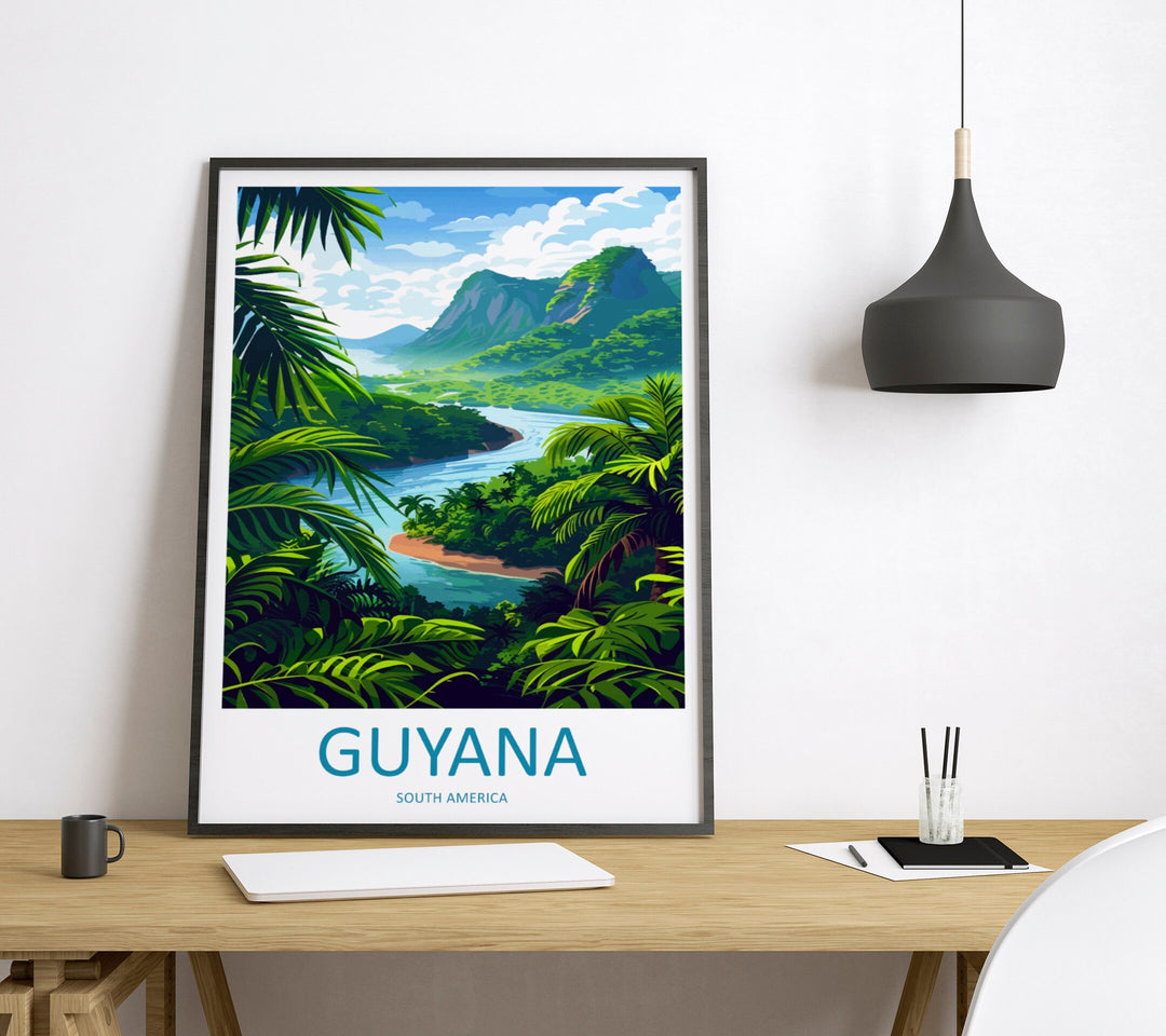 Guyana Travel Print Wall Art Guyana Wall Hanging Home Décor Guyana Gift Art Lovers Wall Art South America Travel Print