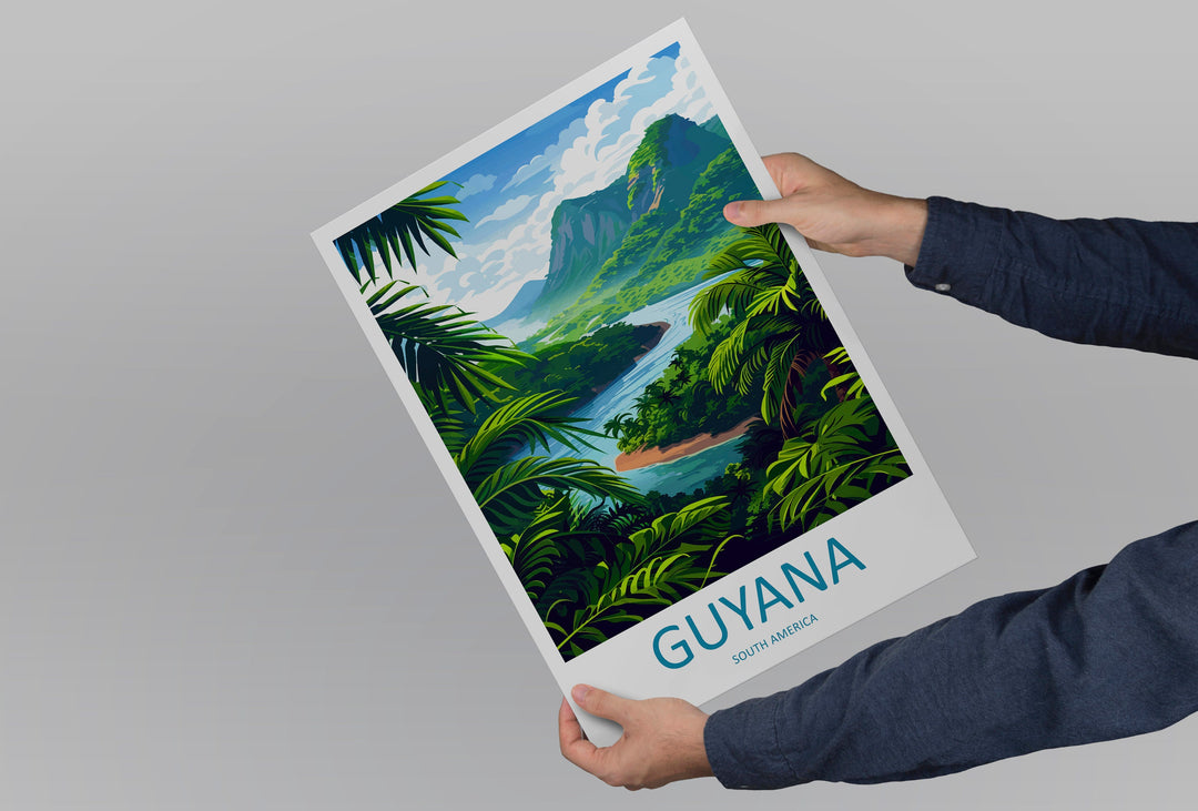 Guyana Travel Print Wall Art Guyana Wall Hanging Home Décor Guyana Gift Art Lovers Wall Art South America Travel Print