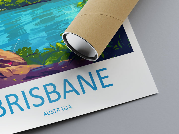Brisbane Travel Print Wall Art Brisbane Wall Hanging Home Décor Brisbane Gift Art Lovers Wall Art Australia Poster Art