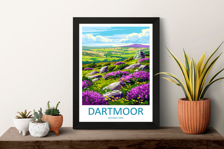 Dartmoor Travel Print Wall Art Dartmoor Wall Hanging Home Deco National Park Gift Art Lovers Wall Art Print Dartmoor National Park Wall Art