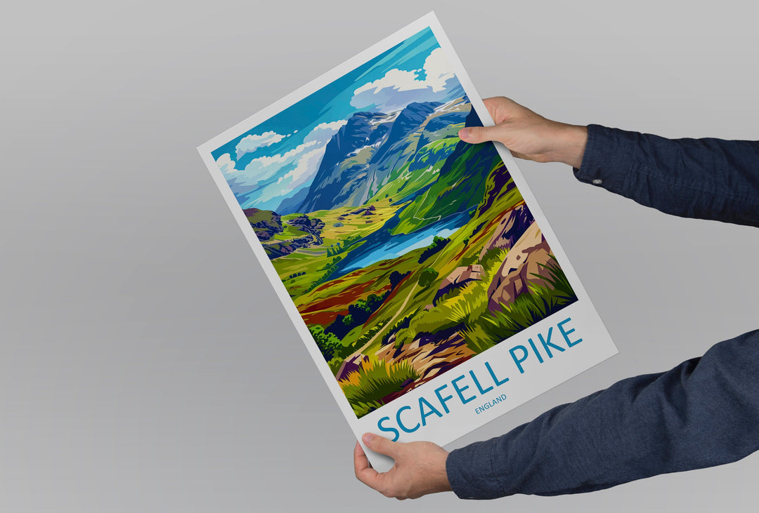 Scafell Pike Travel Print Wall Art Scafell Pike Wall Hanging Home Décor Scafell Pike Gift Art Lovers England Art Lover Gift Scafell Pike