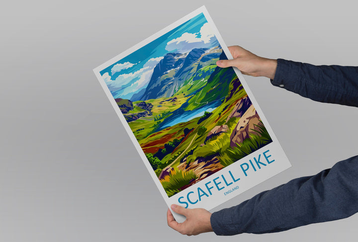 Scafell Pike Travel Print Wall Art Scafell Pike Wall Hanging Home Décor Scafell Pike Gift Art Lovers England Art Lover Gift Scafell Pike