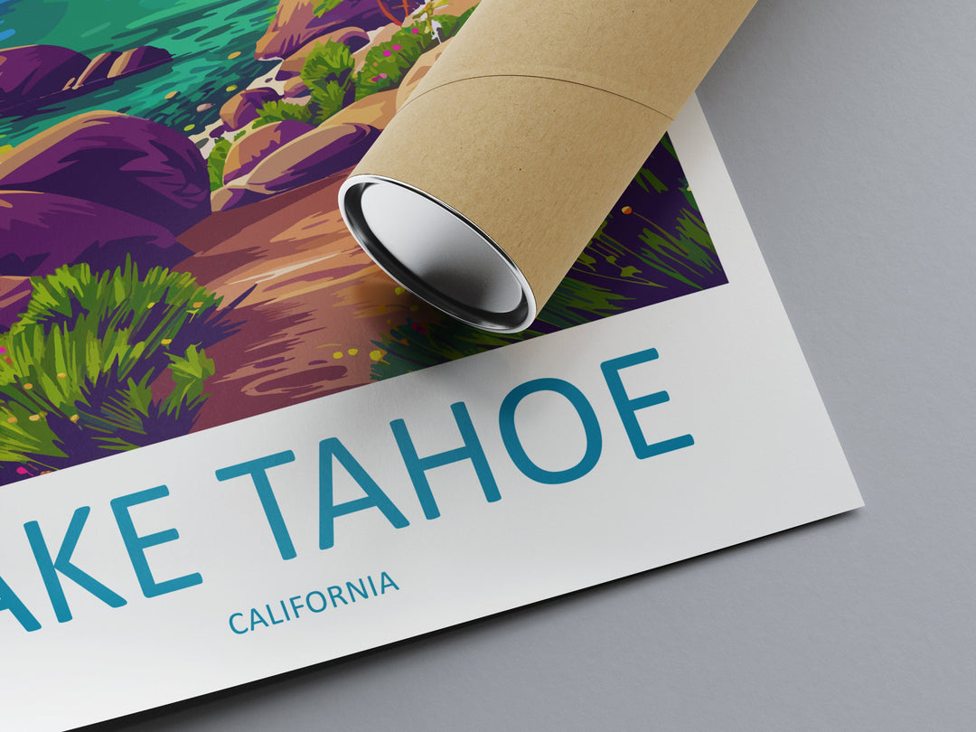 Lake Tahoe Travel Print Wall Art Lake Tahoe Wall Hanging Home Décor Lake Tahoe Gift Art Lovers Nevada Art Lover Gift Lake Tahoe Decor