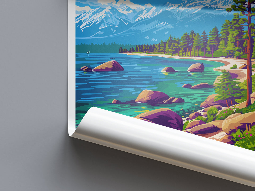 Lake Tahoe Travel Print Wall Art Lake Tahoe Wall Hanging Home Décor Lake Tahoe Gift Art Lovers Nevada Art Lover Gift Lake Tahoe Decor
