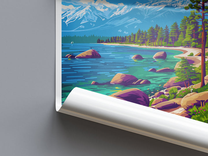 Lake Tahoe Travel Print Wall Art Lake Tahoe Wall Hanging Home Décor Lake Tahoe Gift Art Lovers Nevada Art Lover Gift Lake Tahoe Decor