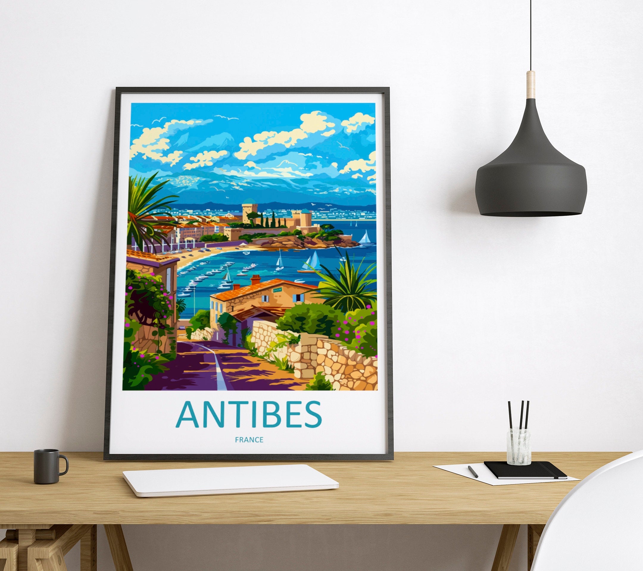 Antibes Travel Print Wall Art Antibes Wall Hanging Home Décor Antibes Gift Art Lovers France Art Lover Gift Antibes Print France Artwork