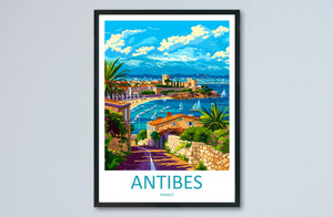 Antibes Travel Print Wall Art Antibes Wall Hanging Home Décor Antibes Gift Art Lovers France Art Lover Gift Antibes Print France Artwork