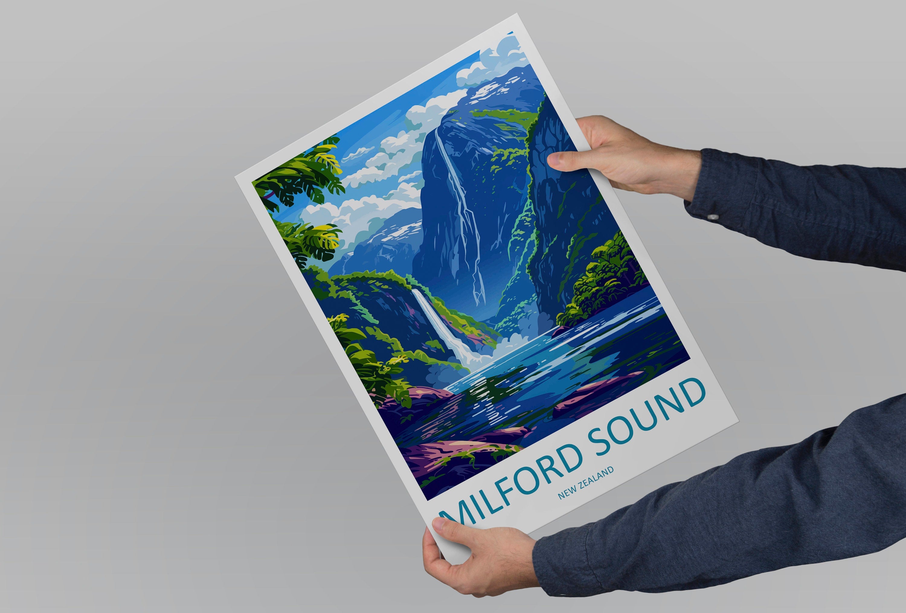Milford Sound Travel Print Wall Art Milford Sound Wall Hanging Home Décor Milford Sound Gift Art Lovers New Zealand Art Lover Gift