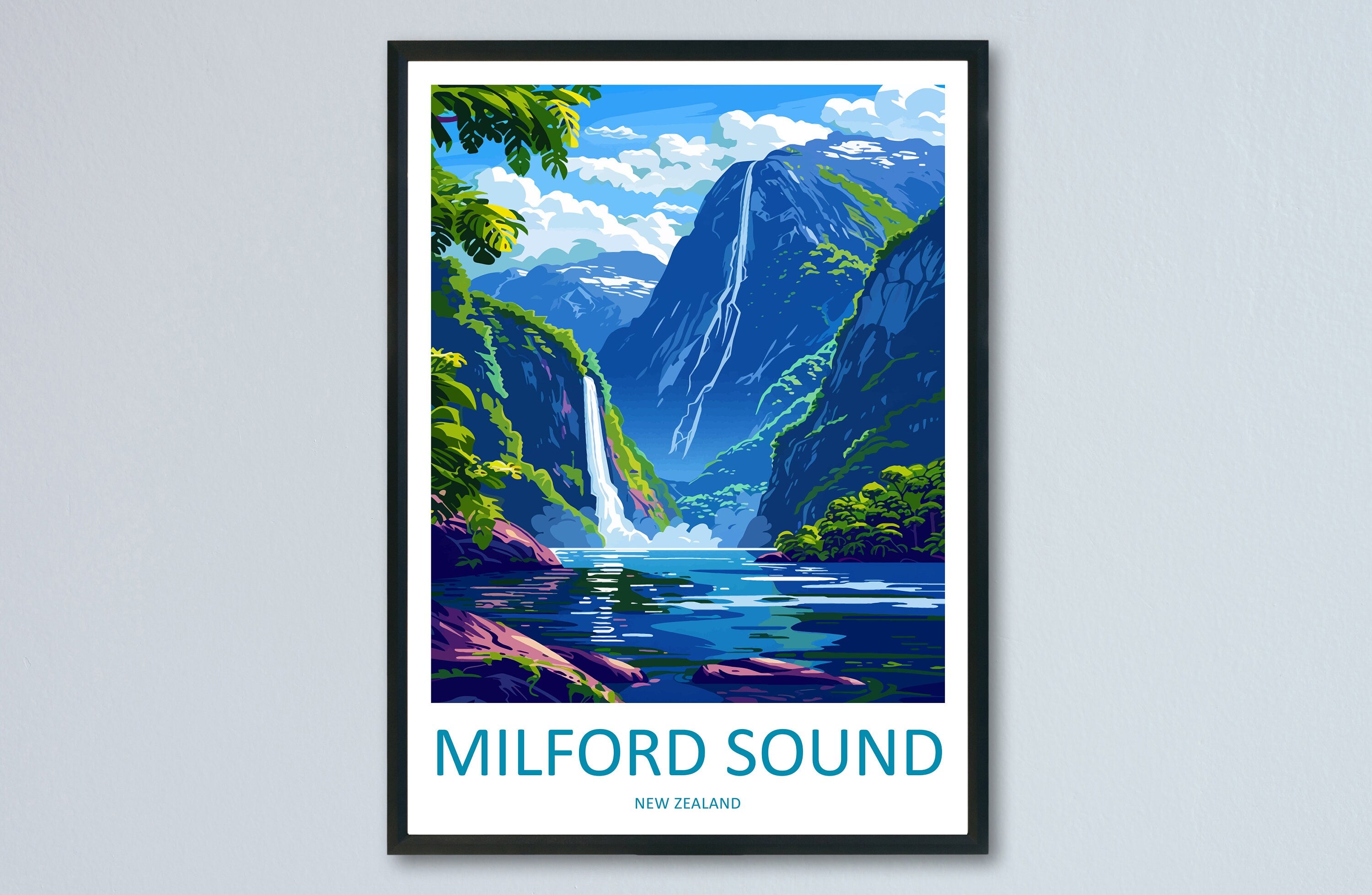 Milford Sound Travel Print Wall Art Milford Sound Wall Hanging Home Décor Milford Sound Gift Art Lovers New Zealand Art Lover Gift