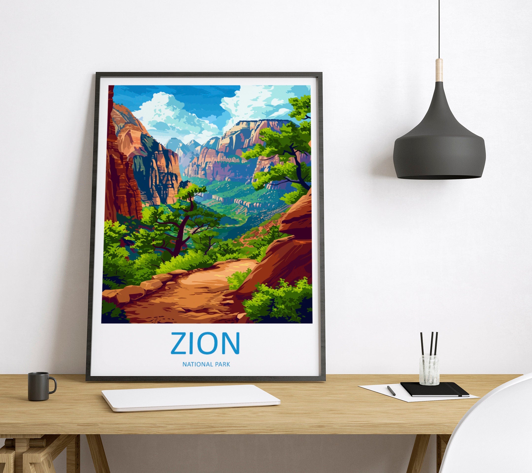 Zion National Park Travel Print Wall Art Zion National Park Wall Hanging Home Décor Zion National Park Art Lovers Utah Art Lover Gift