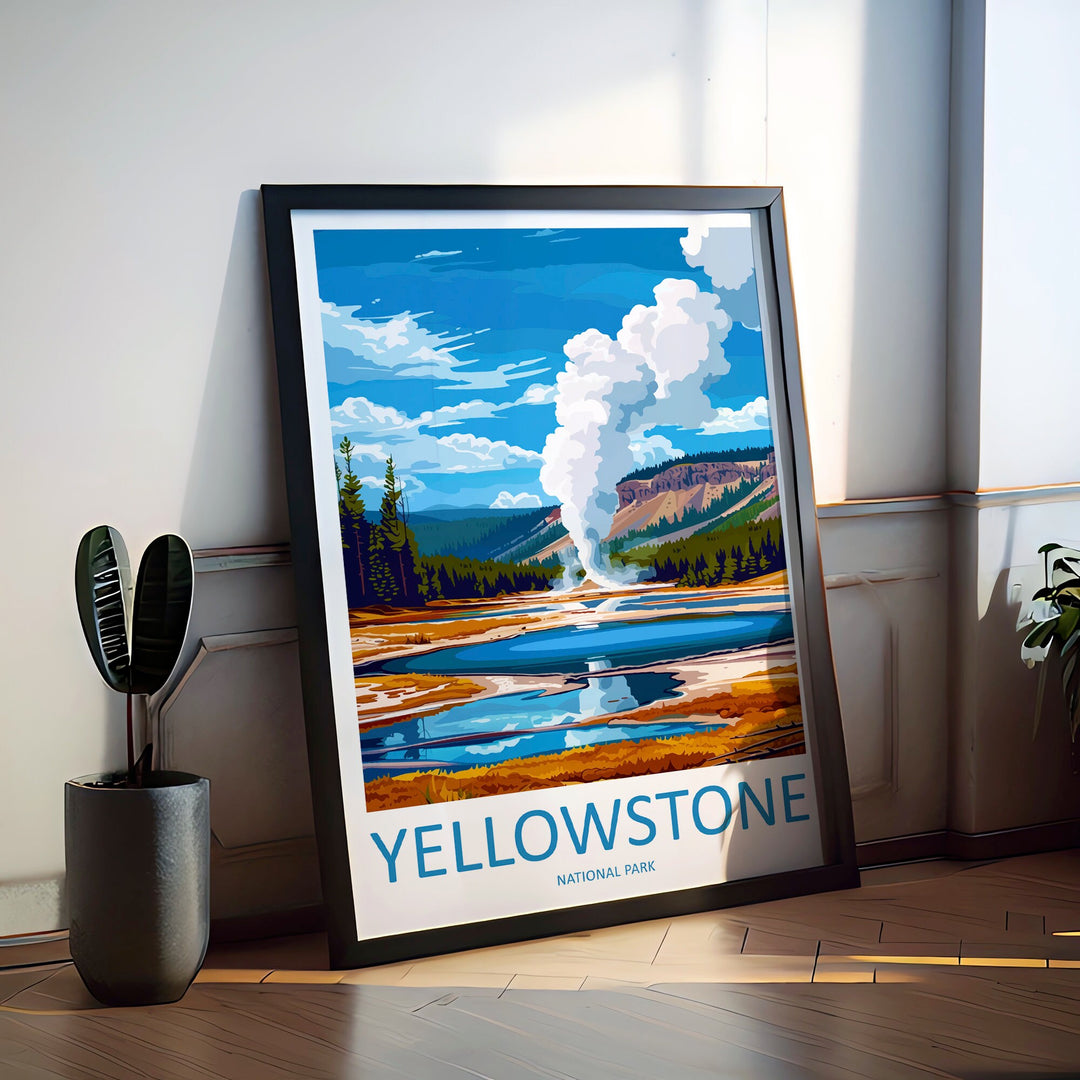 Yellowstone National Park Travel Print Wall Art Yellowstone National Park Wall Hanging Home Décor Yellowstone National Park Art Gift Poster