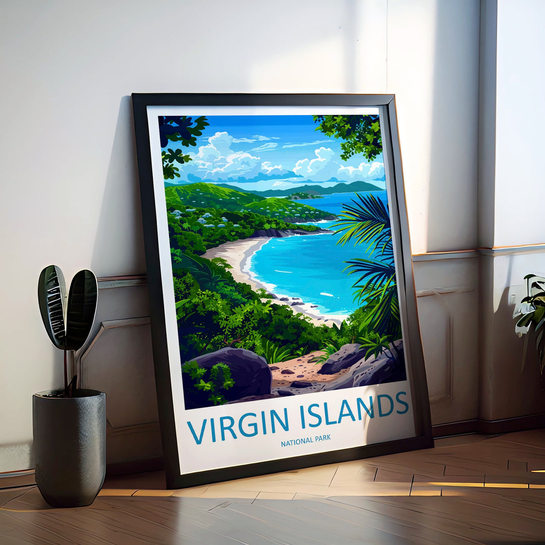 US Virgin Islands Travel Print Wall Art US Virgin Islands Wall Hanging Home Décor US Virgin Islands Gift Art Lovers Wall Art Caribbean