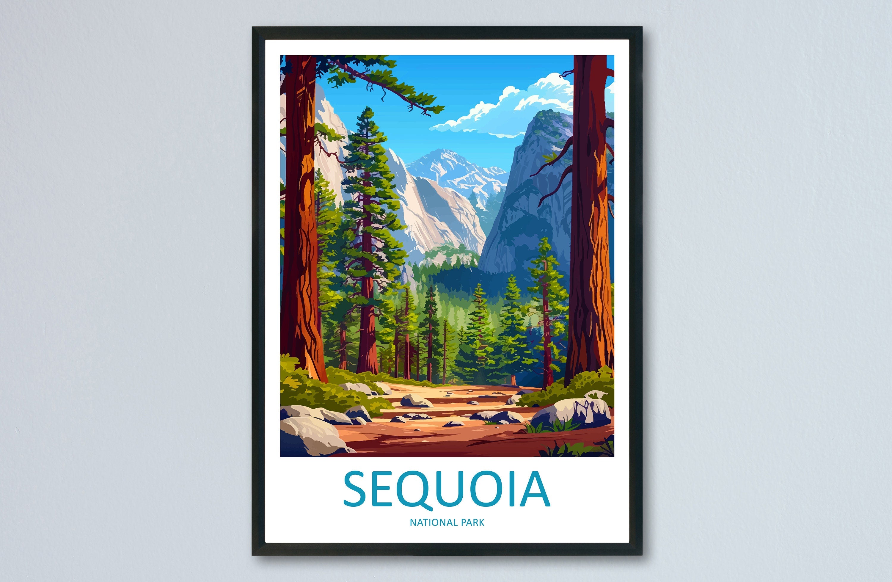Sequoia National Park Travel Print Wall Art Sequoia Wall Hanging Home Décor Sequoia Gift Art Lovers California Art Lover Gift