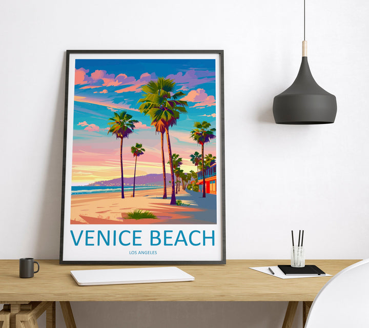 Venice Beach Travel Print Wall Art Venice Beach Wall Hanging Home Décor Venice Beach Gift Art Lovers California Art Lover Gift Venice Beach