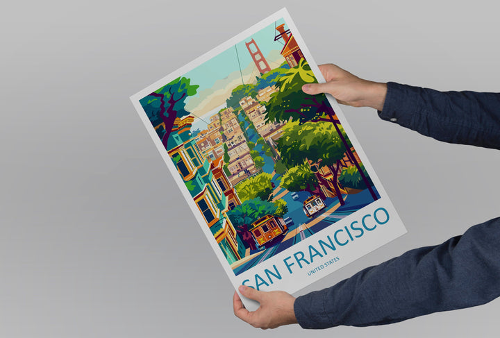 San Francisco Golden Gate Travel Print Wall Art San Francisco Wall Hanging Home Décor San Francisco Gift Art Lovers California Art Lover