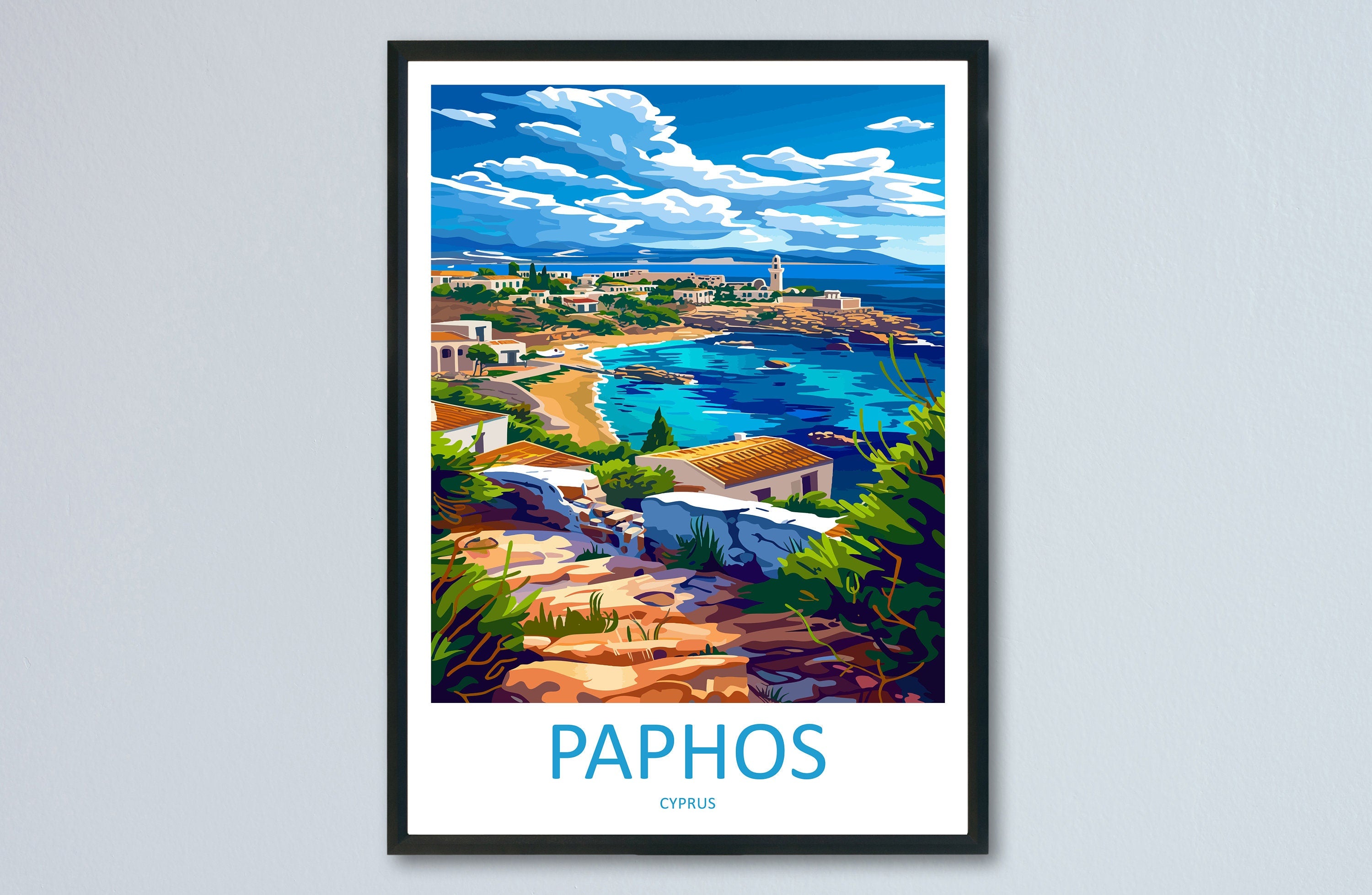 Paphos Travel Print Paphos Home Décor Cyprus Art Print Paphos Wall Print For Gift Wall Hanging Art Travel Paphos Artwork