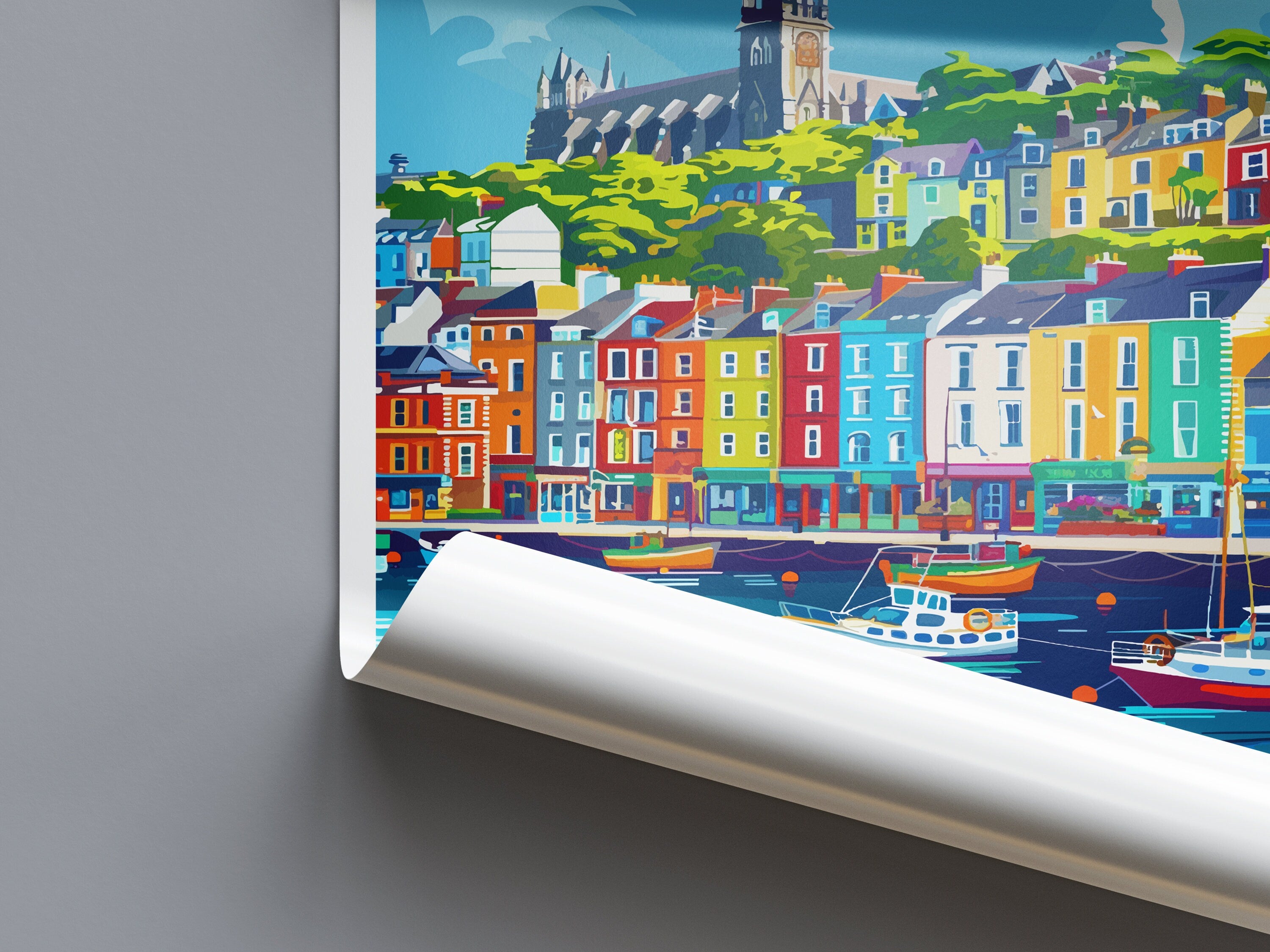 Cobh Skyline Print Cobh Home Decor Skyline City Art Print Cobh