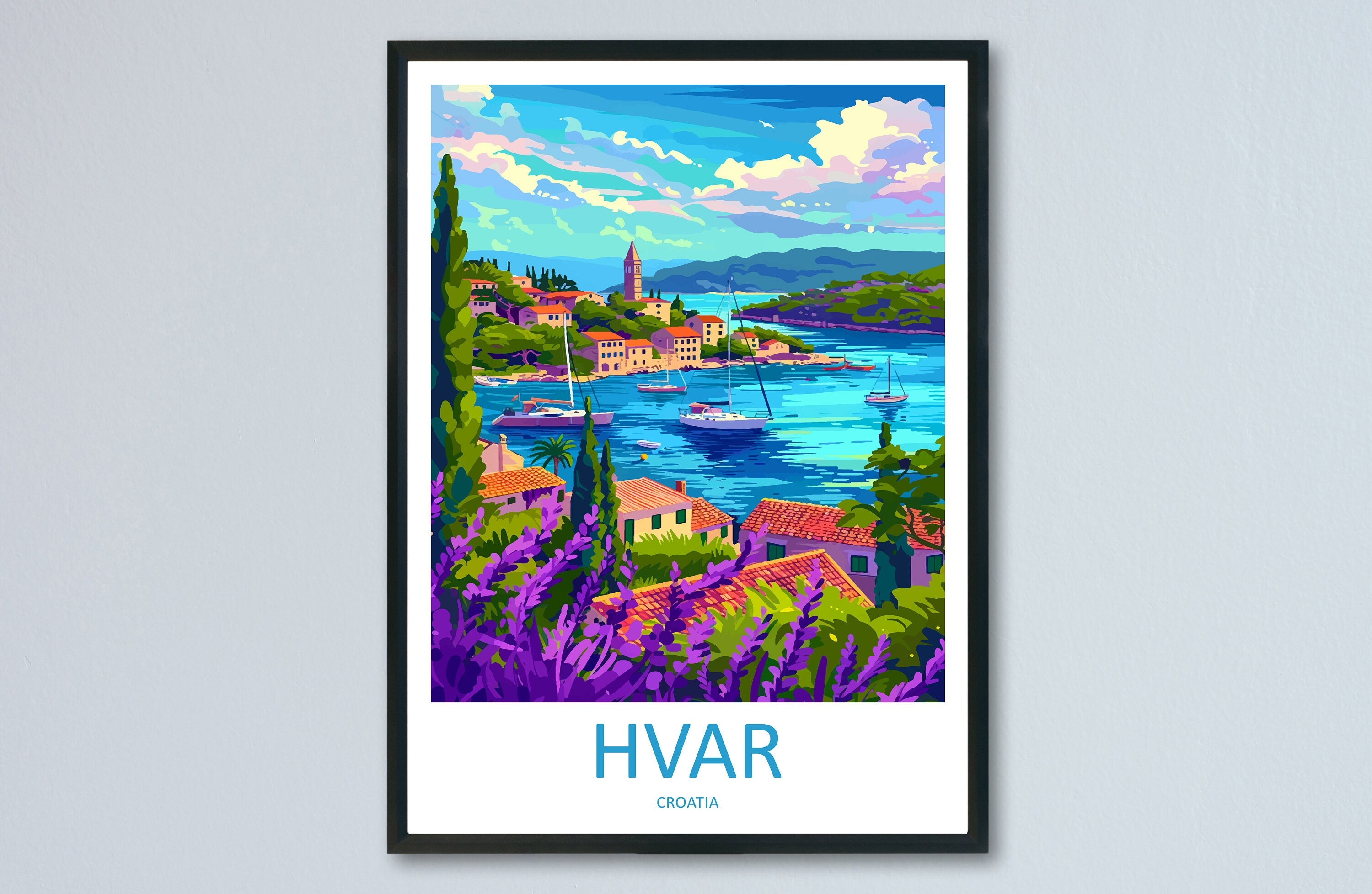 Hvar Travel Print Hvar Home Décor Croatia Island Art Print Hvar Wall Print For Croatia Gift Wall Hanging Hvar Artwork Hvar Harbour Décor