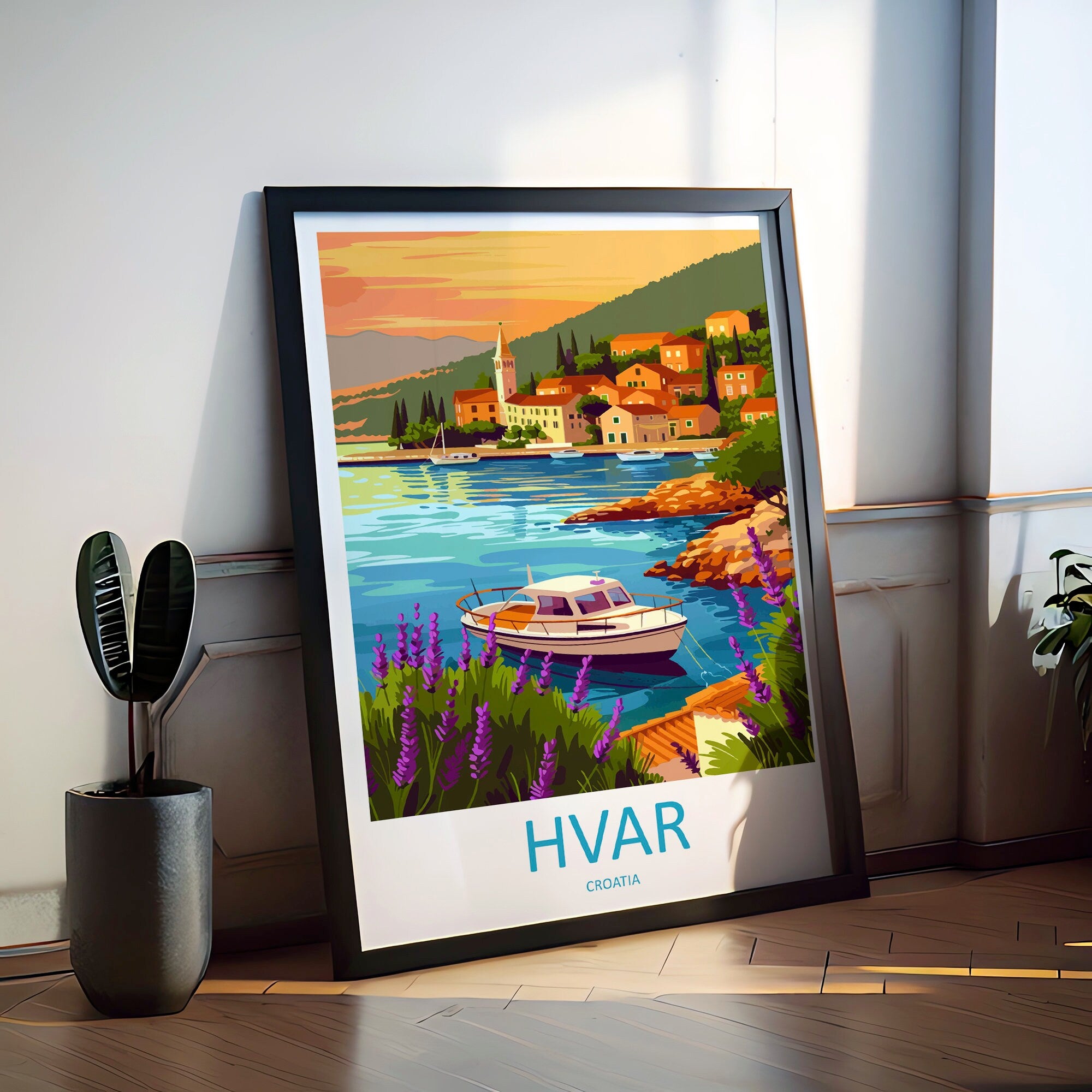 Hvar Travel Print Hvar Home Décor Croatia Island Art Print Hvar Wall Print For Croatia Gift Wall Hanging Hvar Artwork Hvar Harbour Décor