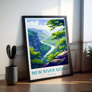 New River Gorge Print New River Gorge Home Décor National Park Art Print New River Gorge Wall Print For Park Gift Wall Hanging