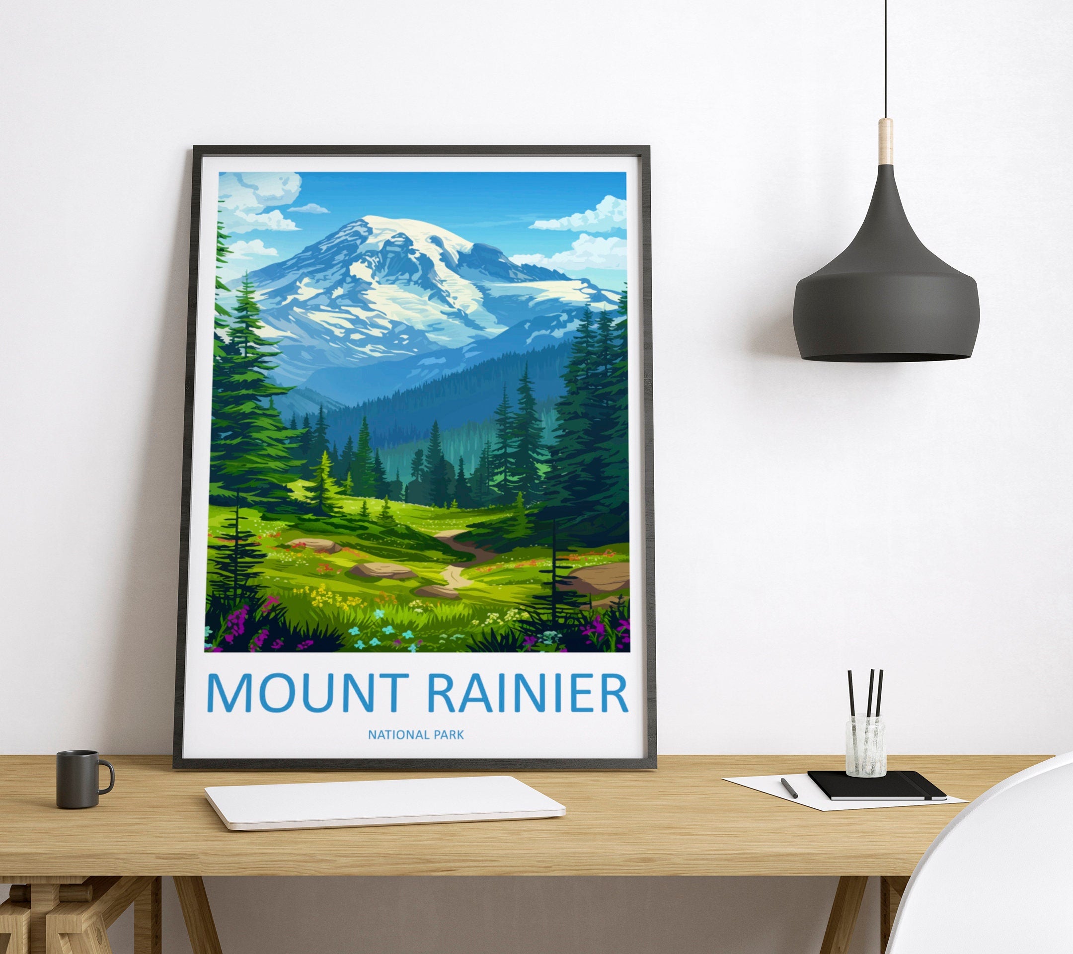 Mount Rainier National Park Travel Print