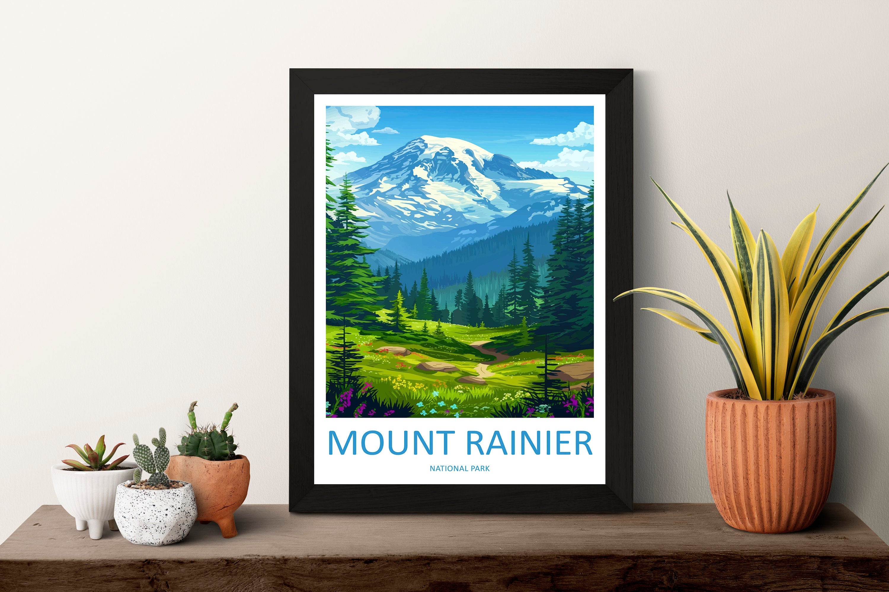 Mount Rainier National Park Travel Print