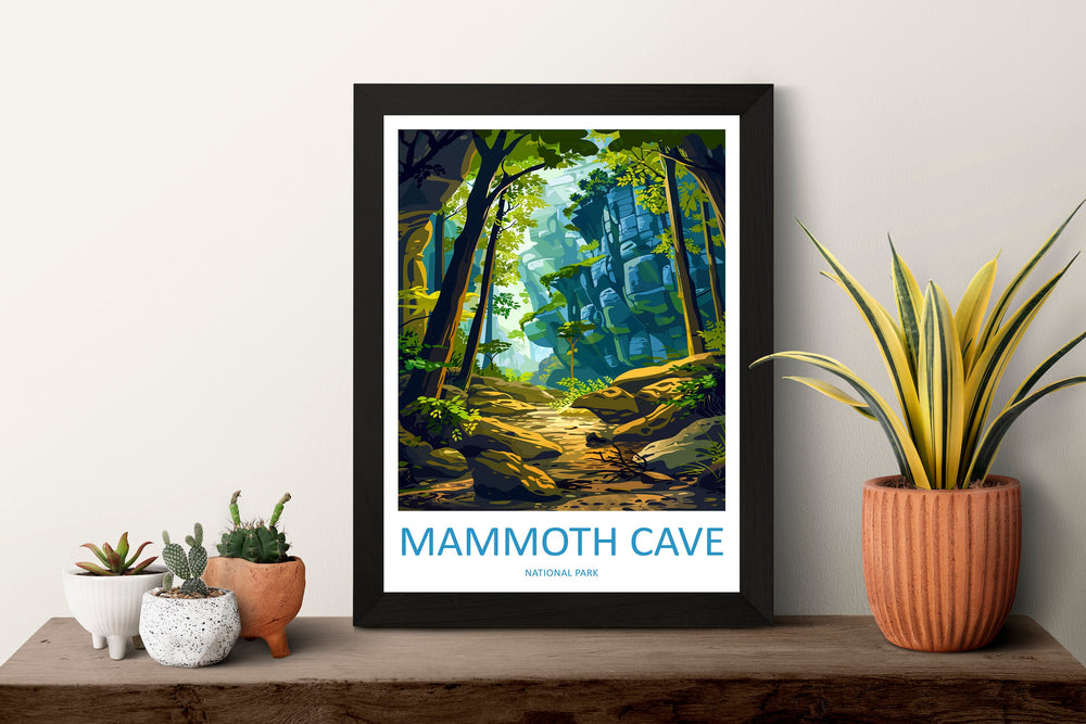 Mammoth Cave National Park Travel Print Wall Art Mammoth Cave Wall Hanging Home Décor Mammoth Cave Gift Art Lovers Art Gift Lover Print