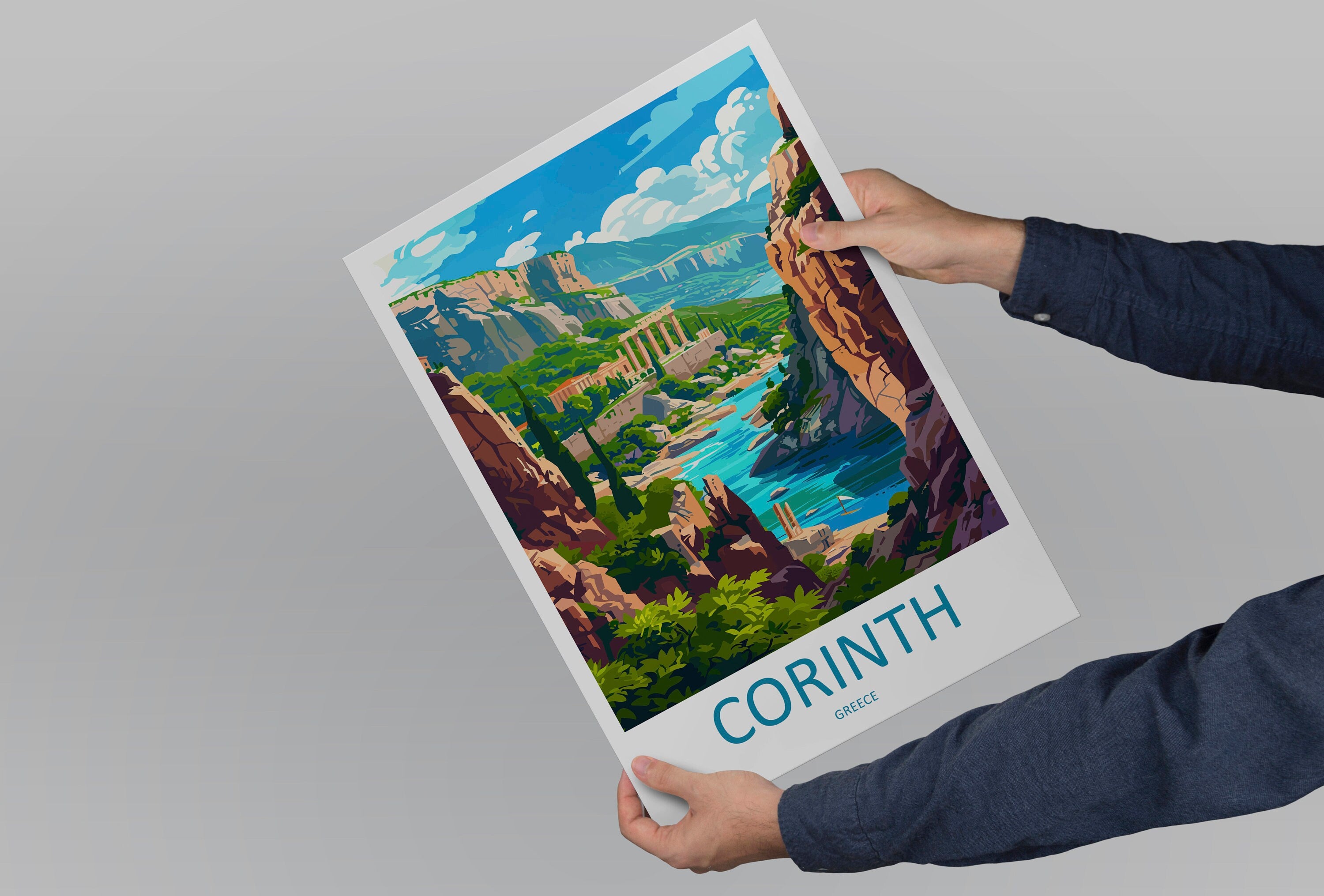 Corinth Travel Print Wall Art Corinth Greece Wall Hanging Home Decoration Corinth Gift Art Lovers Wall Art Print Corinth Greek Print