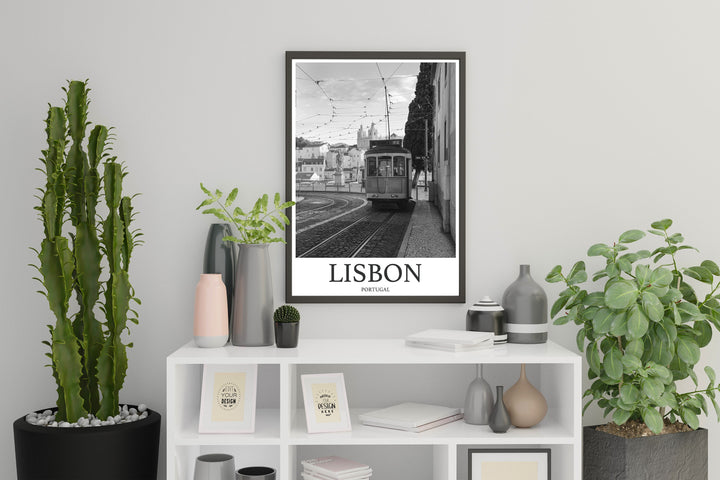 Lisbon Photo Print of Yellow Tram Travel Photo Lisbon Art Decor Photo Travel Art Gift For Travel Artwork Wall Art Framed Photo Travel Print