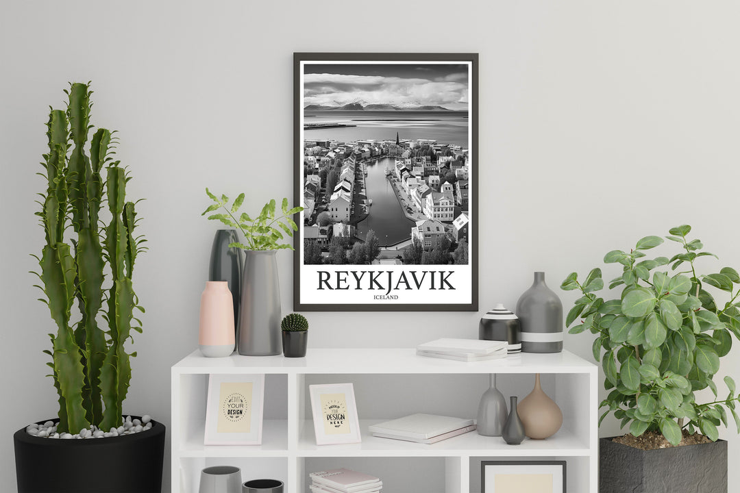 Reykjavik Photo Print of Reykjavik Iceland Travel Photo Hanging Decor Photo Travel Art Gift For Travel Artwork Wall Art Framed Photo Print