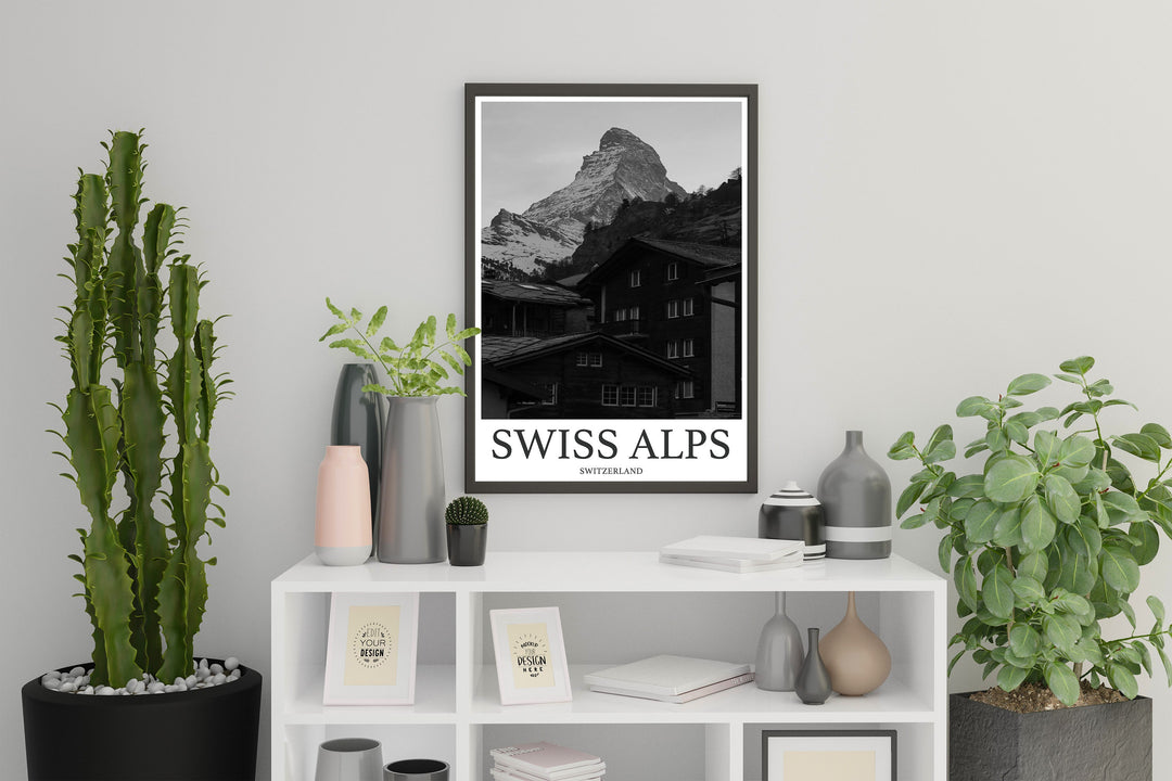 Swiss Alps Photo Print of Swiss Alps Switzerland Travel Photo Hanging Decor Photo Travel Art Gift For Travel Artwork Wall Art Framed