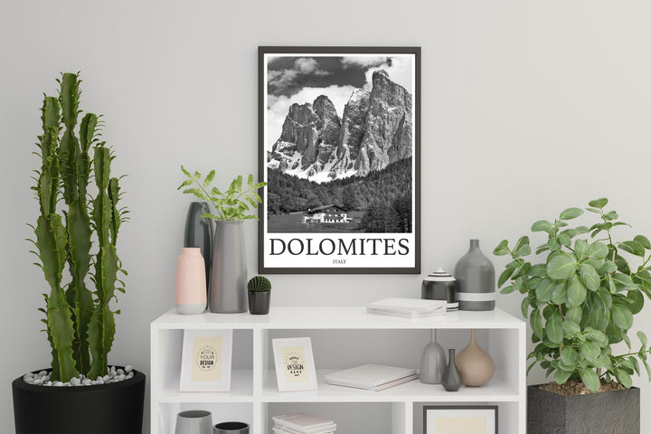 Dolomites Photo Print of Dolomites Italy Travel Photo Hanging Decor Photo Travel Art Gift For Travel Artwork Wall Art Framed