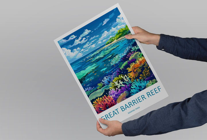 Great Barrier Reef Travel Print Wall Art Great Barrier Reef Wall Hanging Home Décor Great Barrier Reef Gift Art Lovers Wall Art Australia