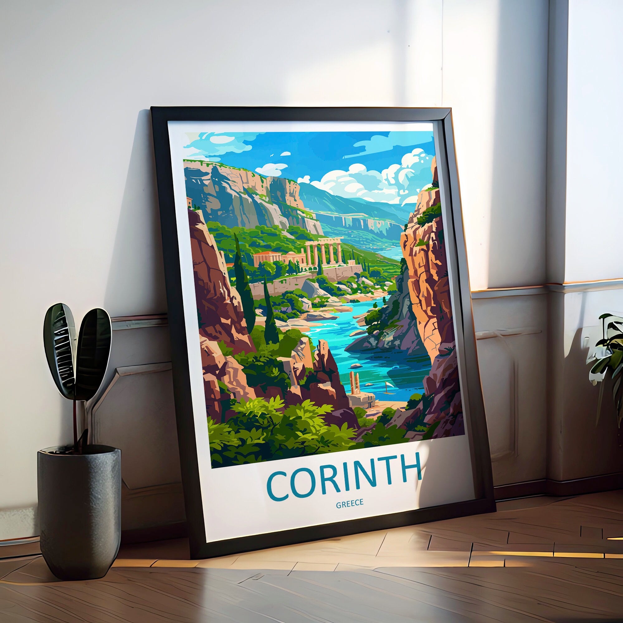 Corinth Travel Print Wall Art Corinth Greece Wall Hanging Home Decoration Corinth Gift Art Lovers Wall Art Print Corinth Greek Print