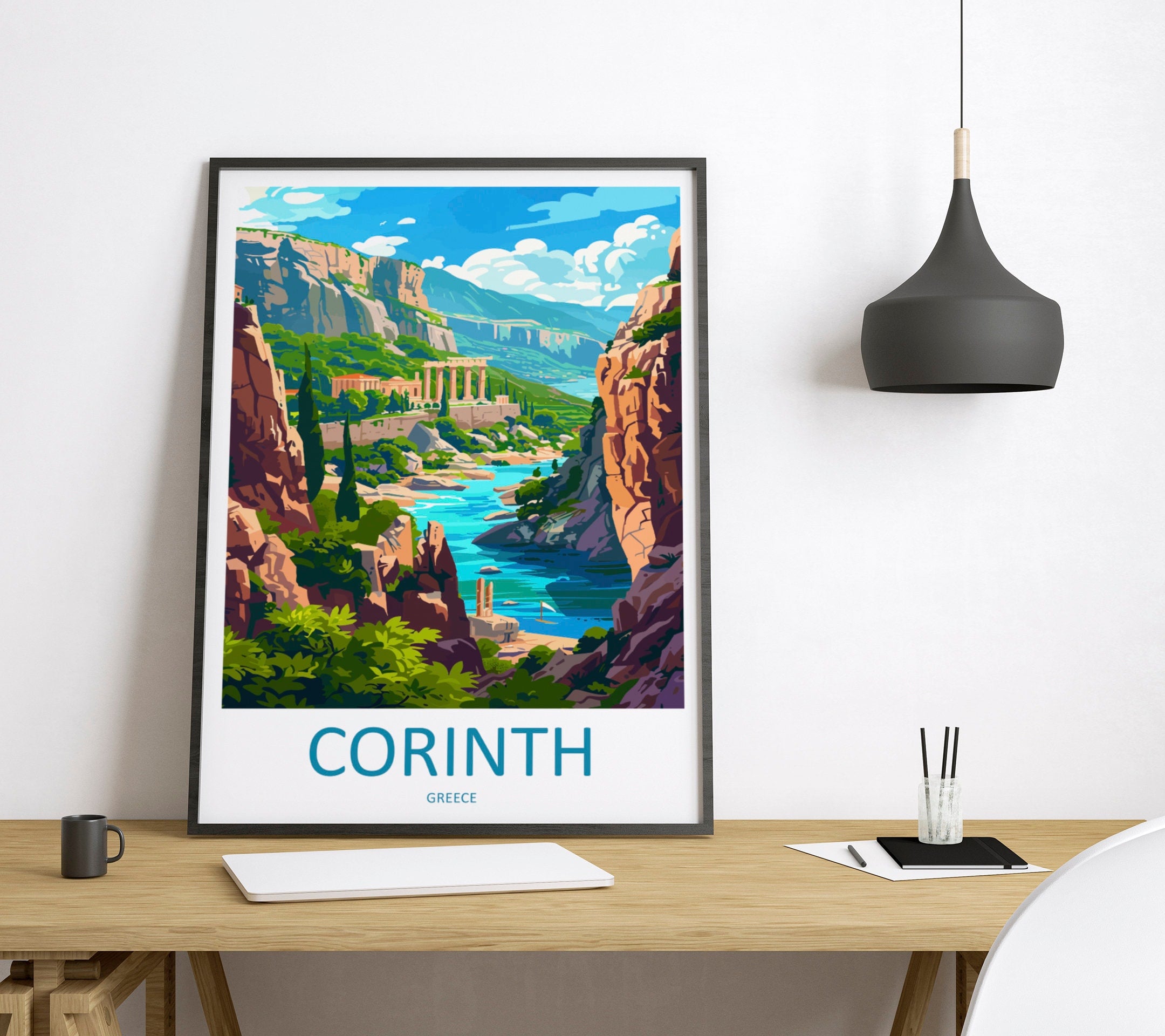 Corinth Travel Print Wall Art Corinth Greece Wall Hanging Home Decoration Corinth Gift Art Lovers Wall Art Print Corinth Greek Print