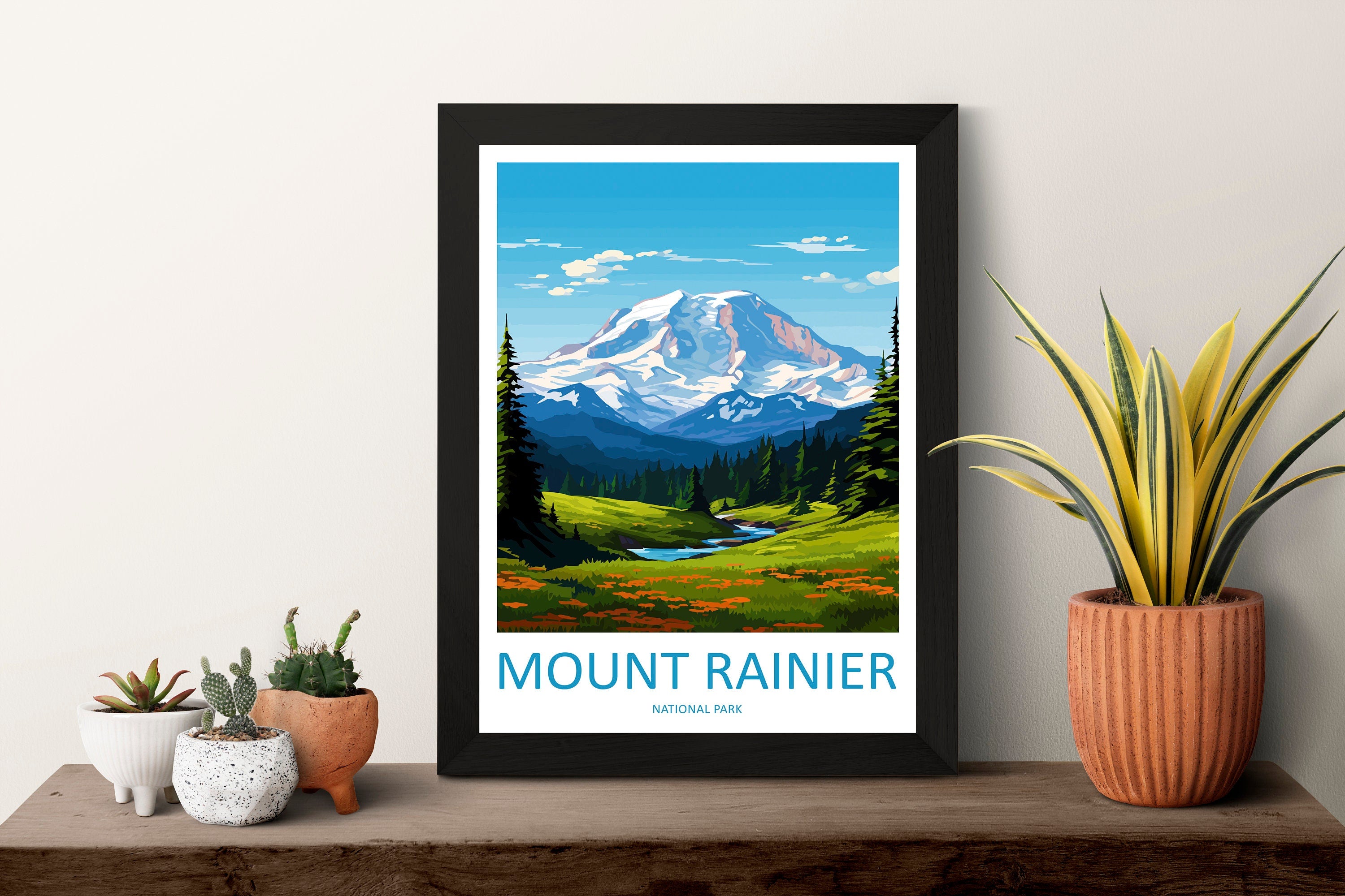 Mount Rainer Print New Mount Rainer Home Décor National Park Art Print Mount Rainer Wall Print For Park Gift Wall Hanging