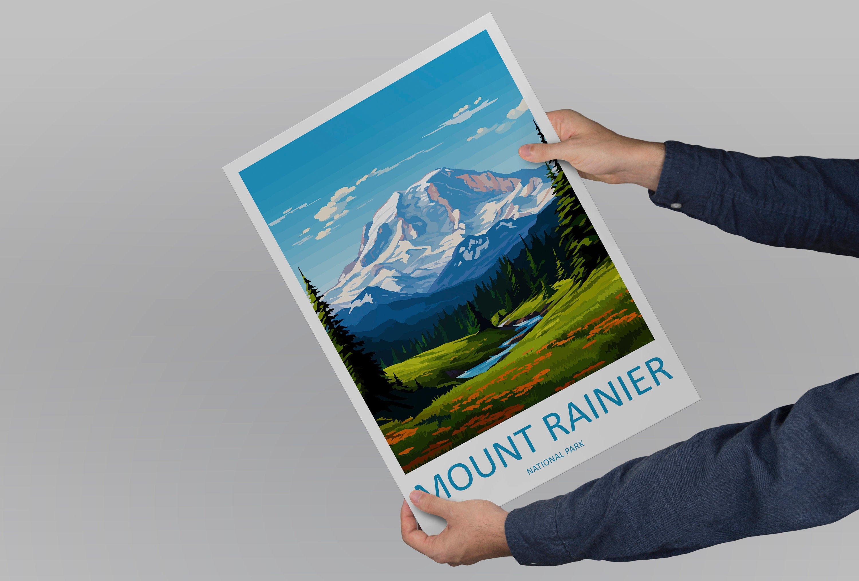 Mount Rainer Print New Mount Rainer Home Décor National Park Art Print Mount Rainer Wall Print For Park Gift Wall Hanging