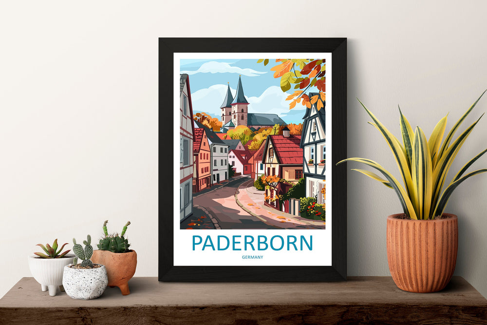 Paderborn Travel Print Wall Art Paderborn Wall Hanging Home Decoration Paderborn Gift Art Lovers Wall Art Print Art Paderborn Travel Art