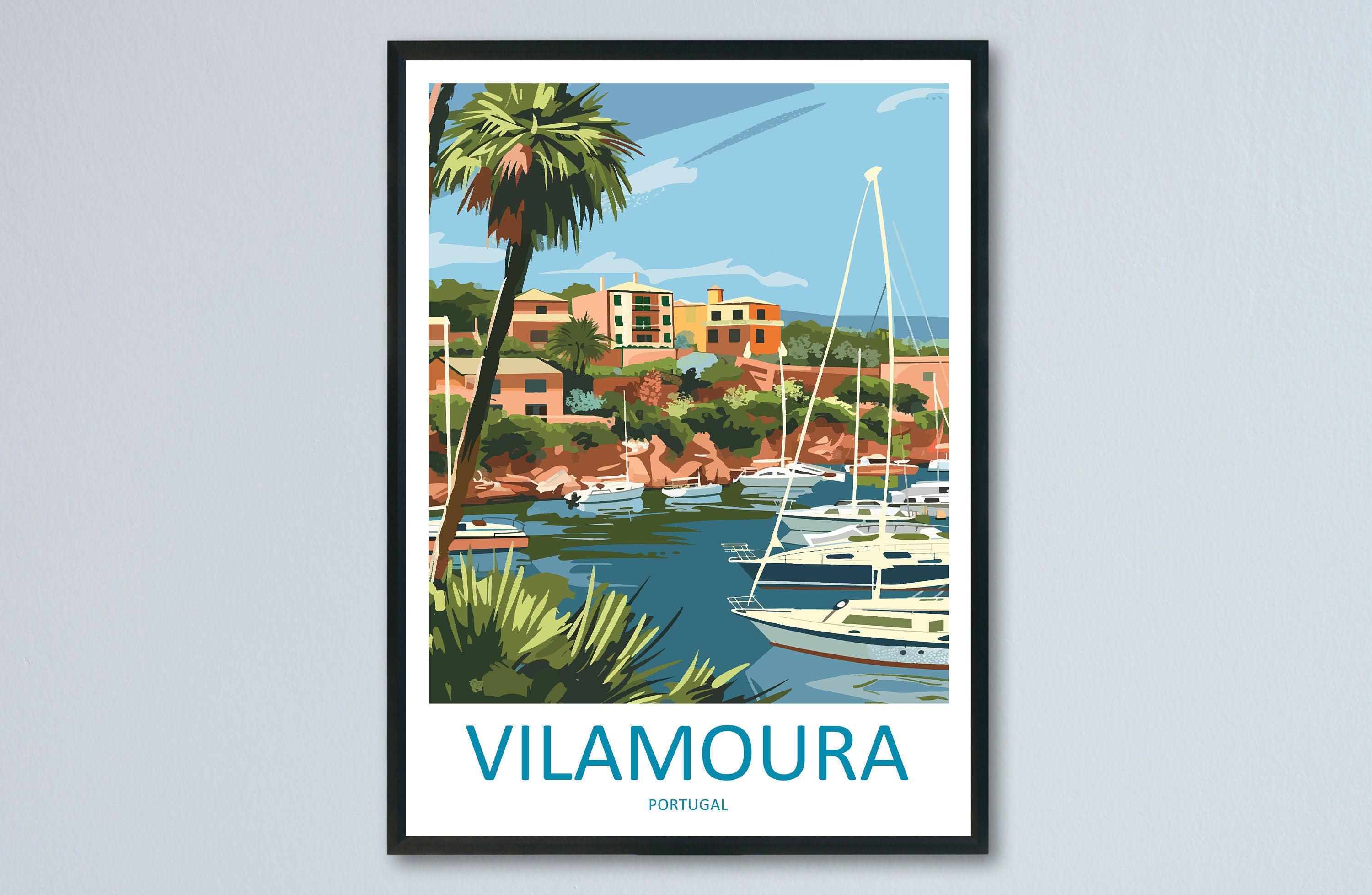 Vilamoura Travel Print Wall Art Vilamoura Wall Hanging Home Decoration Vilamoura Gift Art Lovers Wall Art Print Art Vilamoura Travel Art