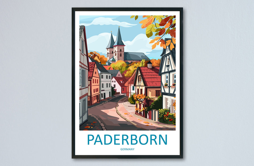 Paderborn Travel Print Wall Art Paderborn Wall Hanging Home Decoration Paderborn Gift Art Lovers Wall Art Print Art Paderborn Travel Art