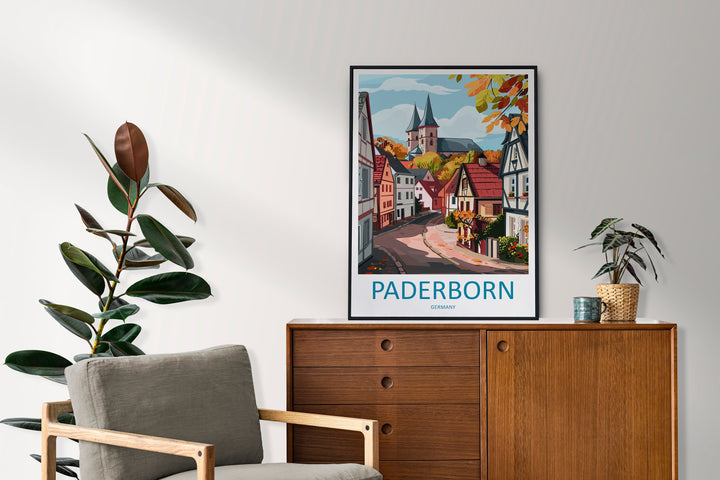Paderborn Travel Print Wall Art Paderborn Wall Hanging Home Decoration Paderborn Gift Art Lovers Wall Art Print Art Paderborn Travel Art