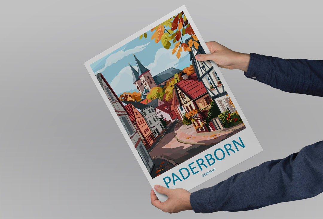 Paderborn Travel Print Wall Art Paderborn Wall Hanging Home Decoration Paderborn Gift Art Lovers Wall Art Print Art Paderborn Travel Art