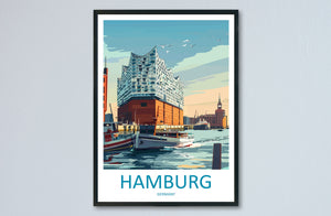 Hamburg Travel Print Wall Art Hamburg Wall Hanging Home Décor Hamburg Gift Art Lovers Germany Art Lover Gift Hamburg Germany Art