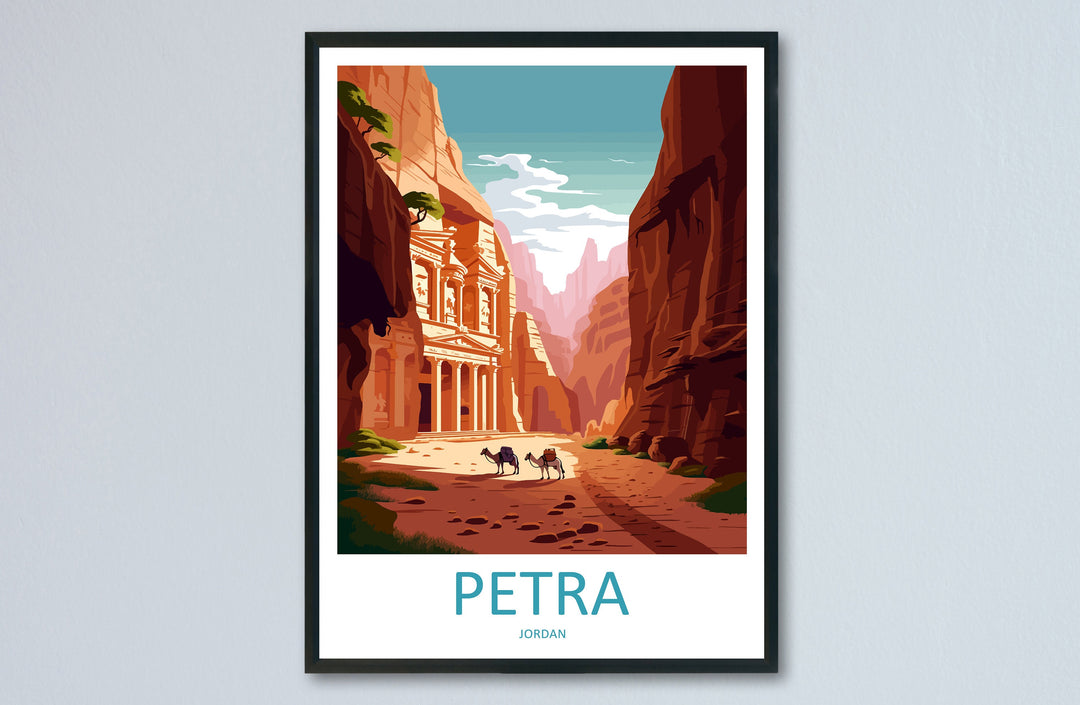 Petra Travel Print Wall Art Petra Wall Hanging Home Décor Petra Gift Art Lovers Jordan Art Lover Gift Petra Travel Poster